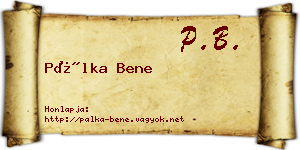 Pálka Bene névjegykártya